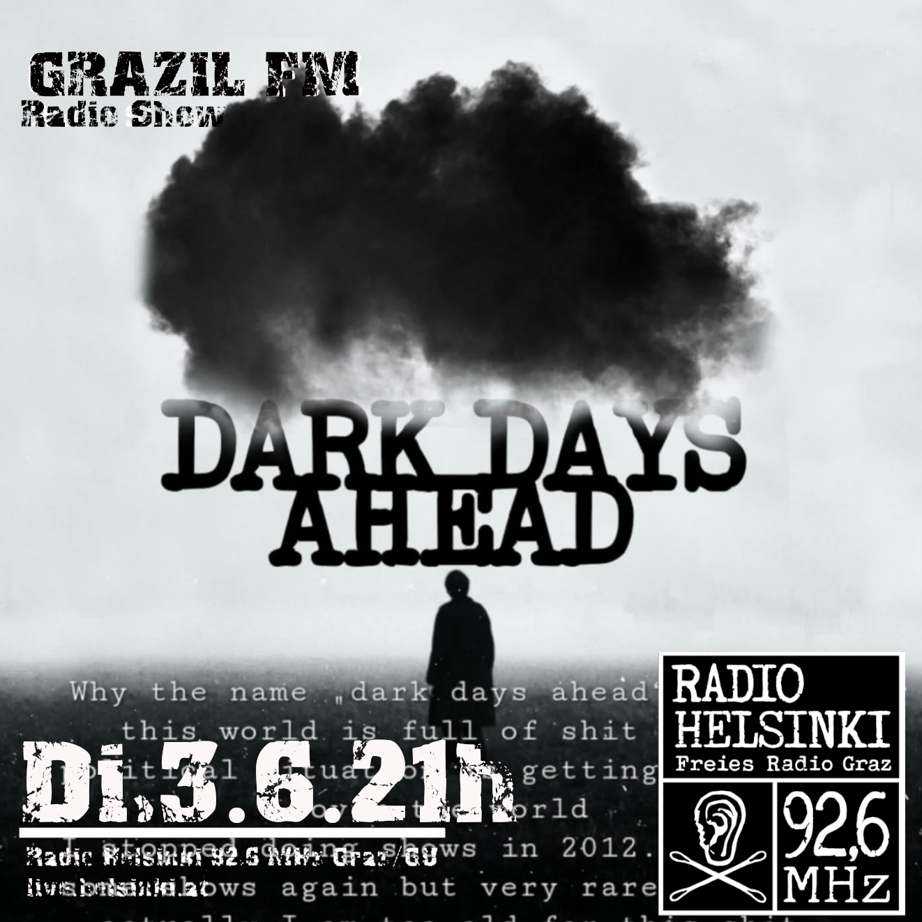 grazil FM - DarkDaysAhead Booking - grazil Records Cle Pecher Radio Helsinki